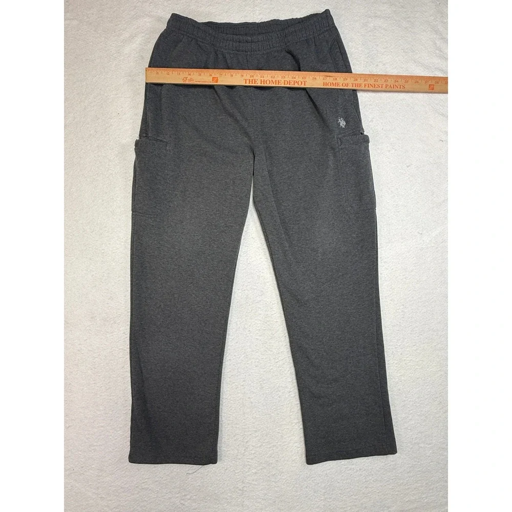 US Polo Assn Mens XL Charcoal Gray Fleece Cargo Sweatpants Lounge Pants 100301